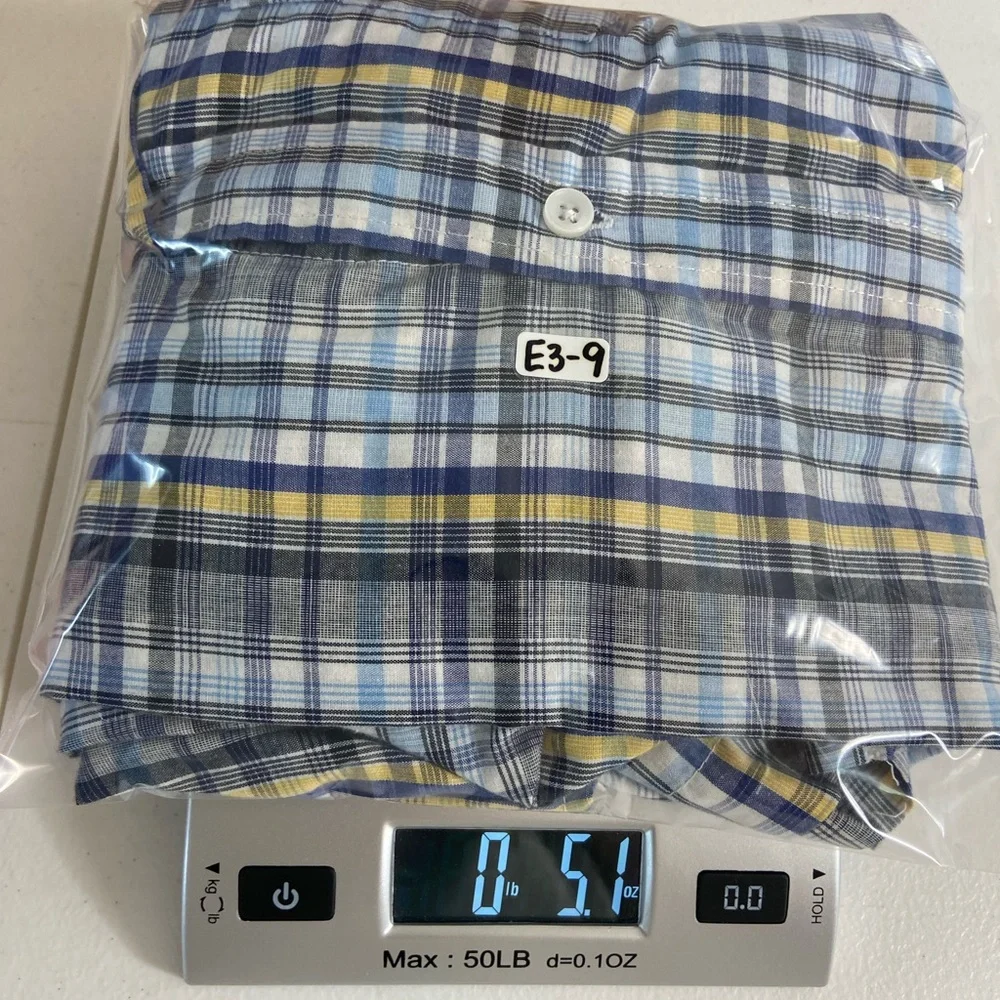 EUC Premier International youth boy’s blue plaid button down short sleeve‎ shirt